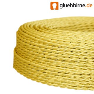 Textilkabel gedreht gold 2 Adern H03VV-F 2*0,75mm²
