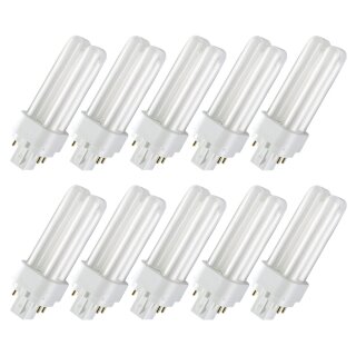 10 x Osram Dulux D/E 18W 865 G24q-2 Lumilux Cool Daylight 4P 18 Watt Energiesparlampe Kompaktleuchtstofflampe