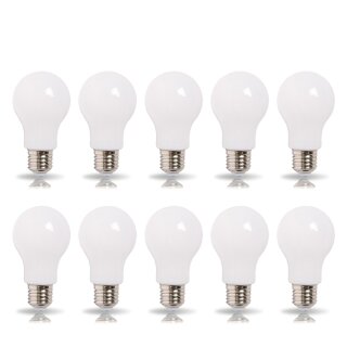 10 x LED Leuchtmittel Glühbirne 8W = 60W E27 360° opal matt warmweiß 2700K DIMMBAR