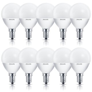 10 x Philips Softone Energiesparlampe Tropfen 5W E14 827...