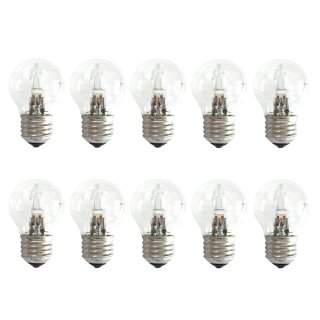 10 x Eco Halogen Tropfen Glühbirne 30W = 40W E27 Glühlampe Kugel klar dimmbar