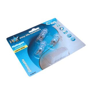 3 x Eco Halogen Stiftsockellampe 20W = 25W G9 230V Klar warmweiß dimmbar