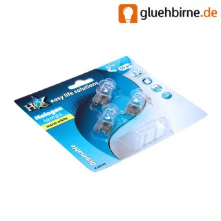 3 x Eco Halogen Stiftsockellampe 42W = 55W / 60W G9 230V Klar warmweiß dimmbar