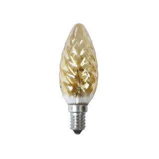 Glühbirne Kerze 25W E14 gold gelüstert gedreht Glühlampe 25 Watt Glühbirnen