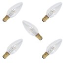 5 x Kerze Glühbirne 40W B15 Klar Glühbirnen B15d 40 Watt Glühlampe Glühlampen Mirabella