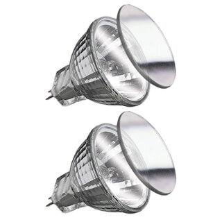 2 x Paulmann Eco Halogen Reflektor Security Halo+ 16W = 20W GU4 12V 35mm Silber 30°