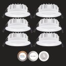6 x LED Downlight Einbauleuchte 13W = 75W Farbtemperatur einstellbar IP65 DIMMBAR