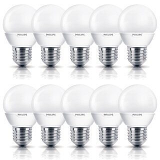 10 x Philips Softone Energiesparlampe Tropfen 5W E27 827 warmweiß 2700K