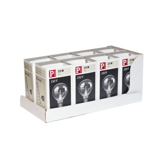 8 x Paulmann Glühbirne Tropfenlampe 25W E14 Klar...