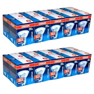 20 x Osram Halogenlampe 20W GU10 Halopar 16 Alu 230V 35°