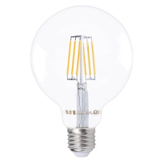 LED Filament Globe G95 6W fast 60W E27 klar 600lm warmweiß 2700K