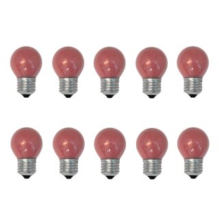 10 x Tropfen Glühbirne 25W E27 Rot Glühlampe Deco 25 Watt...
