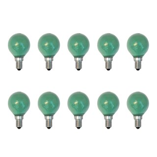 10 x Glühbirne Tropfen 25W E14 Grün Glühlampe 25 Watt Glühbirnen Kugel