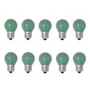 10 x Tropfen Glühbirne 25W E27 Grün...