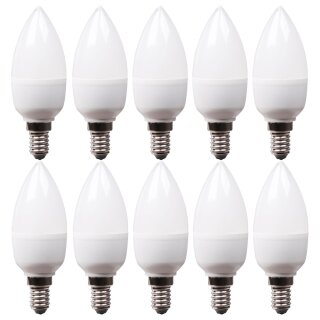 10 x LED Leuchtmittel Kerze 5,5W = 40W E14 matt 470lm warmweiß 2700K DIMMBAR