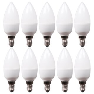 10 x LED Leuchtmittel Kerze 5,5W = 40W E14 matt 470lm warmweiß 2700K DIMMBAR