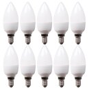 10 x LED Leuchtmittel Kerze 5,5W = 40W E14 matt 470lm...