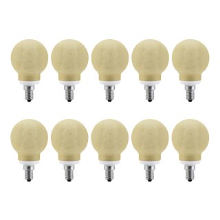 10 x Paulmann ESL Energiesparlampe Globe G60 7W = 25W E14 Eiskristall Bernstein 2700K warmweiß 88073 PX001