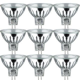 10 x Paulmann Eco Halogen Reflektor Security Halo+ 28 Watt = 35W GU5,3 Silber 12V 4000h 38°