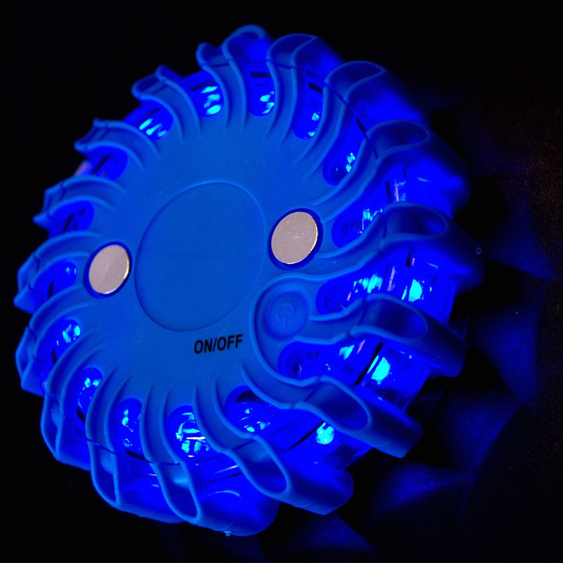 LED Warnlicht warning light mit AAA Batterie blau