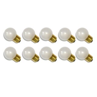 10 x LED Tropfen 0,7W E27 matt kaltweiß 6500K Kunststoff...