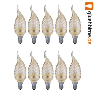 10 x Paulmann ESL Energiesparlampe Kerze 7W = 25W E14 Windstoß cosy gold warmweiß 2400K 88115 PX001