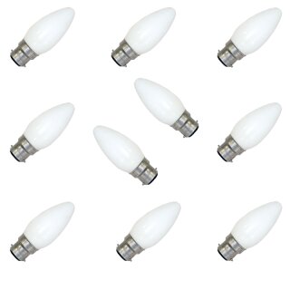 10 x Leuci Kerze Glühbirne 60W B22 opalisiert Glühbirnen B22 60 Watt Glühlampe Glühlampen B22d