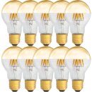 10 x LED Filament Kopfspiegel GOLD 4W = 40W E27 AGL Glühlampe Glühbirne Glühfaden warmweiß