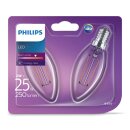 2 x Philips LED Filament LEDClassic Kerzen 2W = 25W E14...