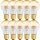 10 x LED Filament Kopfspiegel GOLD 6W = 60W E27 AGL Glühlampe Glühbirne Glühfaden warmweiß