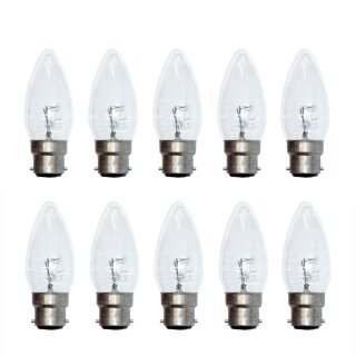 10 x Leuci Mirabella Kerze Glühbirne 60W B22 klar...