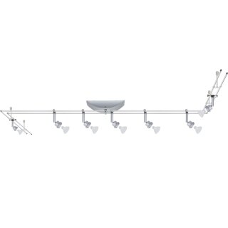 Paulmann Schienensystem Basissystem Halogen 7x20W DecoSystems 230V/12V GU5,3 Chrom matt