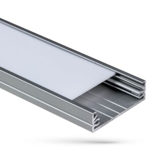 Alu Profil für LED Strip breit + opalisierte Abdeckung 11mm x 32mm x 1000mm