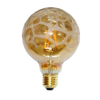 LED Filament Globe Krokoeis Gold G95 4W = 40W E27 Sparlampe Glühbirne Glühlampe