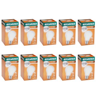 10 x Sylvania Glühbirne 100W E27 MATT Stoßfest 100 Watt Glühlampe Glühbirnen Glühlampen