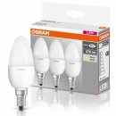 3 x Osram LED Leuchtmittel Kerze 5,7W = 40W E14 matt 470lm warmweiß 2700K