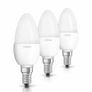 3 x Osram LED Leuchtmittel Kerze 5,7W = 40W E14 matt 470lm warmweiß 2700K