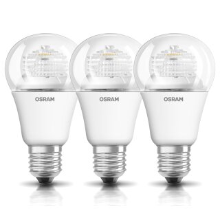 3 x Osram LED Leuchtmittel Birnenform 8W = 60W E27 klar...