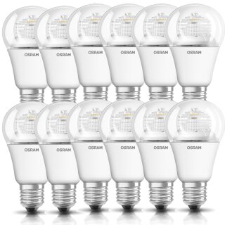 12 x Osram LED Leuchtmittel Birnenform 8W = 60W E27 klar warmweiß LED Star Classic A60