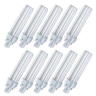 10 x Osram Dulux D 13W 840 G24d-1 Lumilux Cool White 2P 13 Watt Energiesparlampe Kompaktleuchtstofflampe