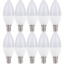 10 x LED Leuchtmittel Kerze 7W E14 opal matt 560lm...