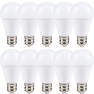 10 x LED Leuchtmittel 9W = 60W E27 opal matt 820lm warmweiß 3000K 270°