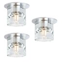 3 x Paulmann LED Einbauleuchten Quality EBL Set Glassy Cube Klar rund 3 x 1W G4 warmweiß 3000K