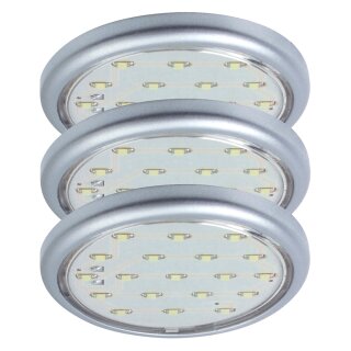 3 x Paulmann LED Möbelaufbauleuchte Set 0,7W 59mm Chrom matt