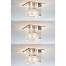 3 x Einbauleuchten Einbaustrahler Set Quality Glassy Cube...