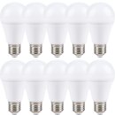 10 x LED Leuchtmittel 15W = 100W E27 matt 1490lm warmweiß + 10 x Baufassung Renovierfassung Lampenfassung weiß