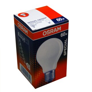 1 x Osram Glühbirne 60W E27 MATT Special Centra A FR...