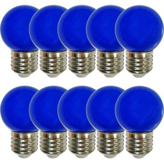 10 x LED Leuchtmittel Tropfen Kugel 2W E27 360° BLAU