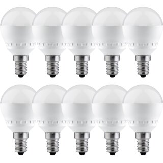 10 x Paulmann LED Tropfen 6,5W = 40W E14 opal matt 470lm warmweiß 2700K