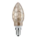 Paulmann Deco Glas Minihalogen Minikerze Krokoeis gold für E14 / E27 bis 75W